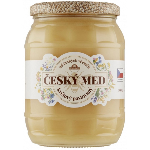 Český med kvetový pastovaný 900 g