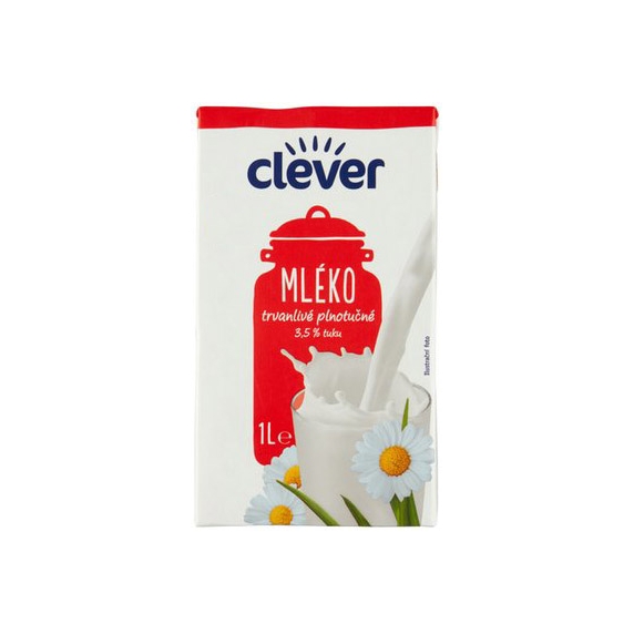clever mlieko trvanlivé 3,5% 1l