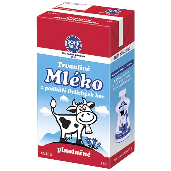 Bohemilk mlieko trvanlivé 3,5% 1l