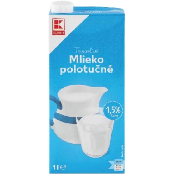K-Classic mlieko trvanlivé 1,5% 1l