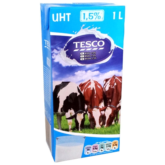 TESCO mlieko trvanlivé 1,5% 6x1l