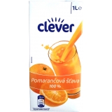 clever 100% pomarančová sťava 1l