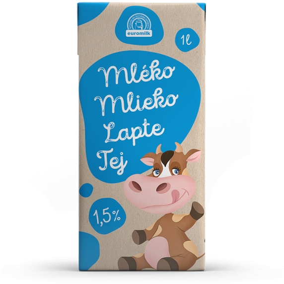 Euromilk mlieko trvanlivé 1,5% 1l