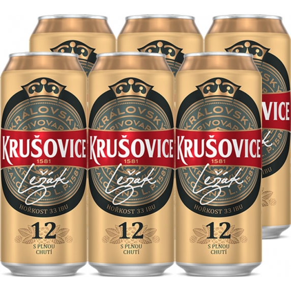 Krušovice 12° 6x0,5l plech