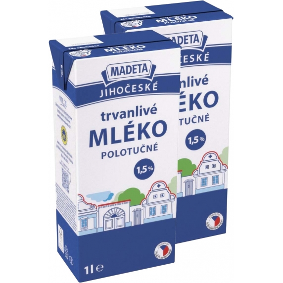 Madeta mlieko trvanlivé 1,5% 2x1l