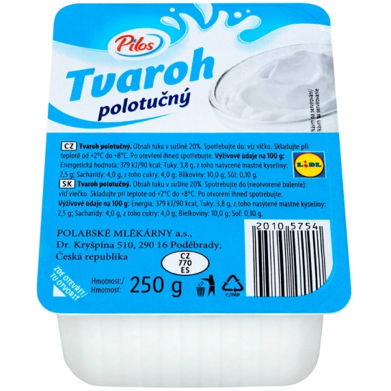 Pilos Tvaroh polotučný 250g