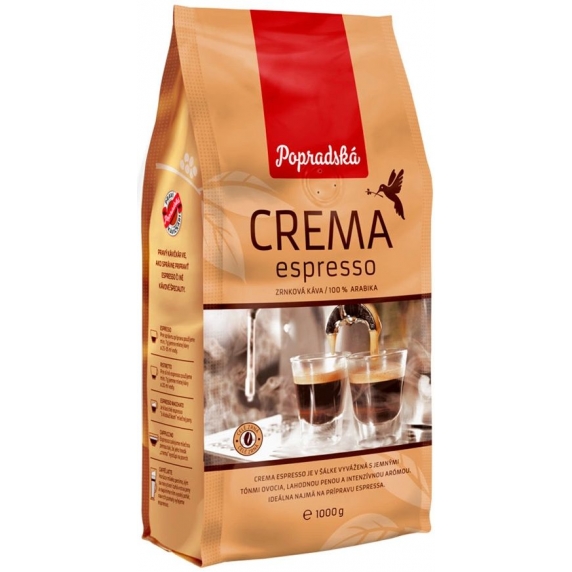 Popradská Crema esperesso 1kg zrnková káva