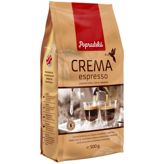 Popradská Crema esperesso 500g zrnková káva