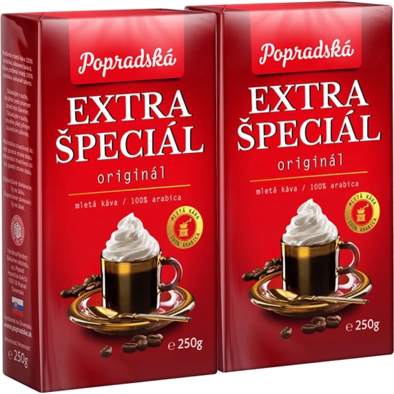 Popradská Extra Špeciál 2x250g, mletá káva
