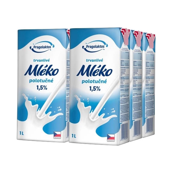 Pragolaktos mlieko trvanlive 1,5% 6x1l
