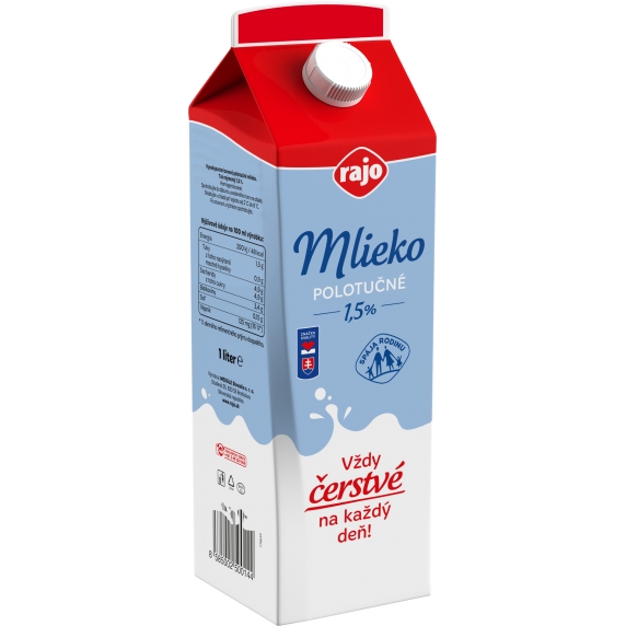 Rajo mlieko čerstvé 1,5% 1l
