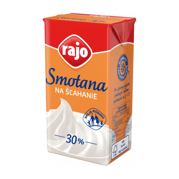 Rajo smotana na šľahanie 30% 250ml