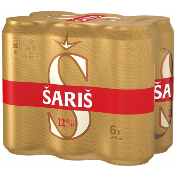 Šariš 12° 6x0,5l plech