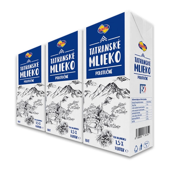 Tami Tatranské mlieko trvanlivé 1,5% 3x1l