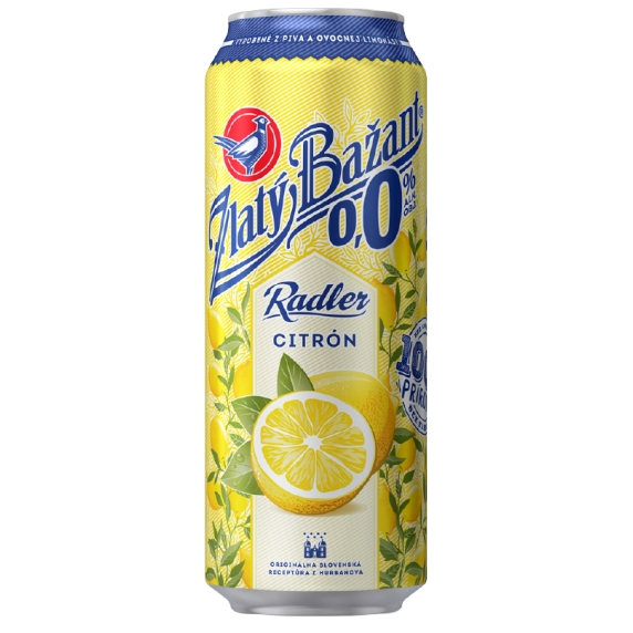 Zlatý Bažant Radler 0,0% 0,5l plech.