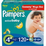 Pampers Active Baby 4+ 120ks