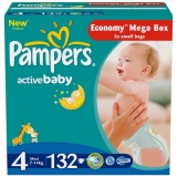 Pampers Active Baby 4 132ks